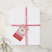 Picnic Summer Red Pink Gingham Girl Baby Shower ギフトタグ (より糸付き)