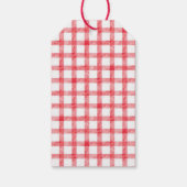 Picnic Summer Spring Red Gingham Scallops Birthday ギフトタグ (裏面)