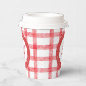 Picnic Summer Spring Red Gingham Scallops Birthday 紙コップ (右)