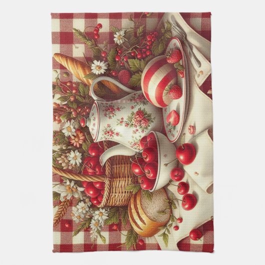 Picnic Table kitchen towel キッチンタオル (縦)