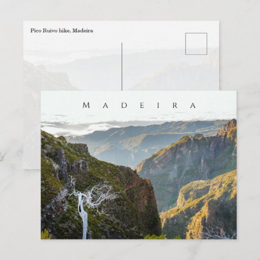 Pico Ruivo hike landscape, Madeira travel ポストカード (正面/裏面)