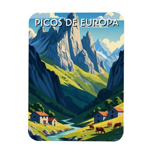 PIcos de Europa Spain Travel マグネット (縦)