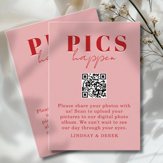Pics happen! 写真 QRコード ウェディング エンクロージャーカード