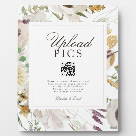  PICS HAPPEN! Modern Spring Wedding QR CodeGallery フォトプラーク (正面)