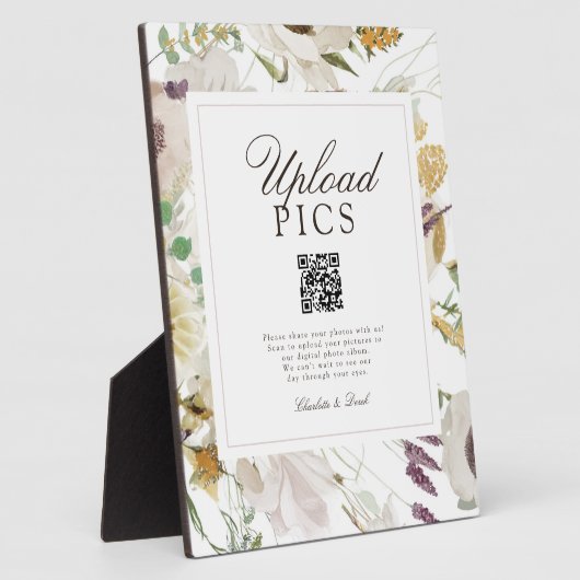  PICS HAPPEN! Modern Spring Wedding QR CodeGallery フォトプラーク (側面)