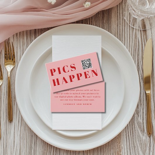 Pics happen! Photo, QR-Code, Wedding エンクロージャーカード
