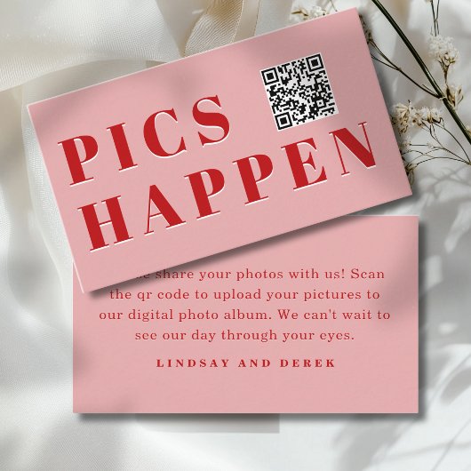 Pics happen! Photo, QR-Code, Wedding エンクロージャーカード