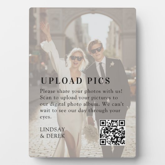 PICS HAPPEN!QR Code Bold Wedding Photo Gallery フォトプラーク (正面)
