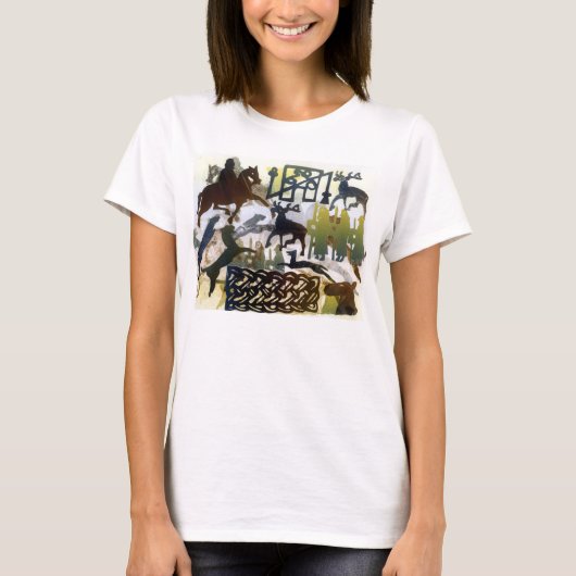 Pictish記号および綴じひも Tシャツ (正面)