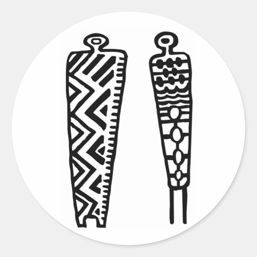 Pictograph Men-BW ラウンドシール (正面)