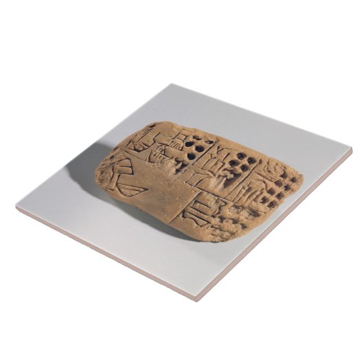 pictographic銘刻文字、Protoliteratが付いているタブレット タイル (側面)