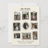 Picture Frames Hand Drawn Save The Date Card セーブザデート (正面)