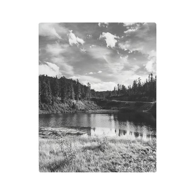 Picture Lake in the North Cascades メタルプリント (正面)