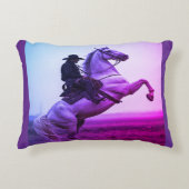 Picture of a Cowboy Dressed in Black on a Horse アクセントクッション (正面)