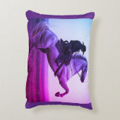 Picture of a Cowboy Dressed in Black on a Horse アクセントクッション (裏面(縦))
