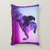 Picture of a Cowboy Dressed in Black on a Horse アクセントクッション (正面(垂直))