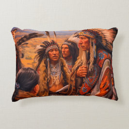 Picture of Native American Indian Tribe on an アクセントクッション
