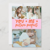 Picture Perfect Orange Pink Photo Valentines Day シーズンカード (正面)
