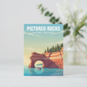 Pictured Rocks Michigan Travel ポストカード (スタンド正面)