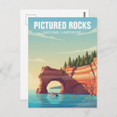 Pictured Rocks Michigan Travel ポストカード (正面/裏面)