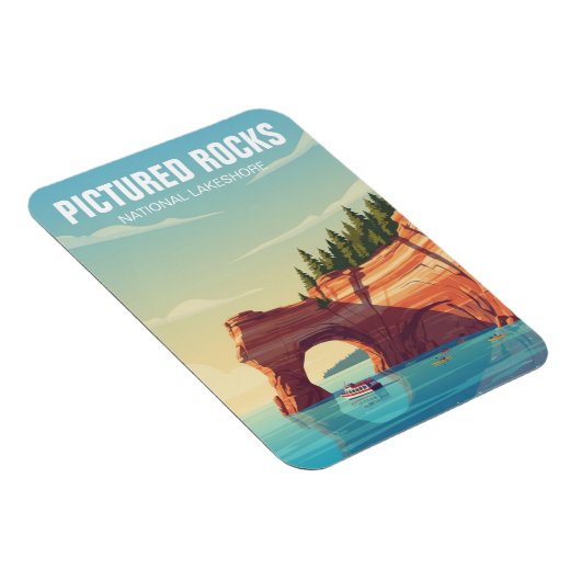 Pictured Rocks Michigan Travel マグネット (右側)