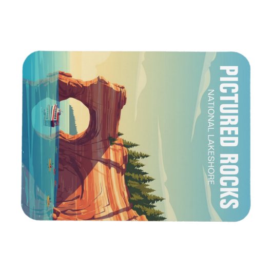 Pictured Rocks Michigan Travel マグネット (横)