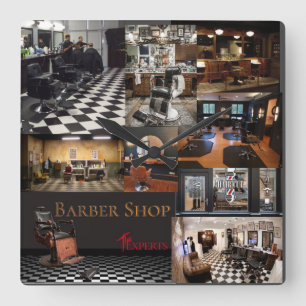 Pictures Of Barber Shops スクエア壁時計