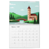 Picturesque rural landscape カレンダー (2月 2027)