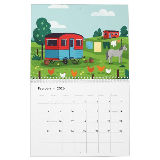 Picturesque rural landscape カレンダー (2月 2026)