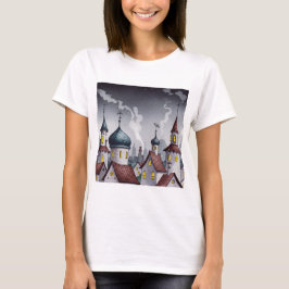 Picturesque town at night tシャツ