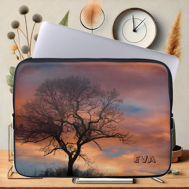 Picturesque Tree Sunset Twilight Nature Photograph ラップトップスリーブ (Picturesque Tree Sunset Twilight Nature Photograph Laptop Sleeve)