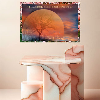Picturesque Trees Are Poems Earth Writes Upon Sky メタルプリント