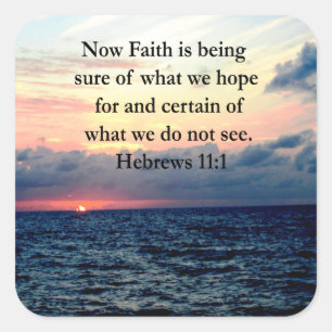 PICTURESTQUE HEBREWS 11:1写真デザイン スクエアシール