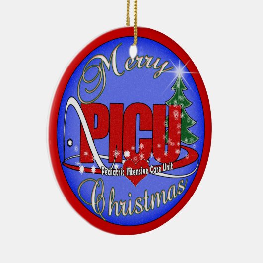 PICUのクリスマスのオーナメントの小児科集中治療 セラミックオーナメント (右)