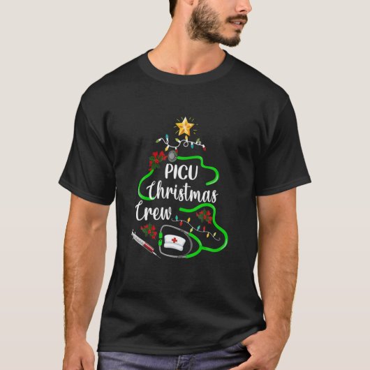 PICUナースクリスマスクルーナーススクワッドクリスマスホリデイ Tシャツ (正面)
