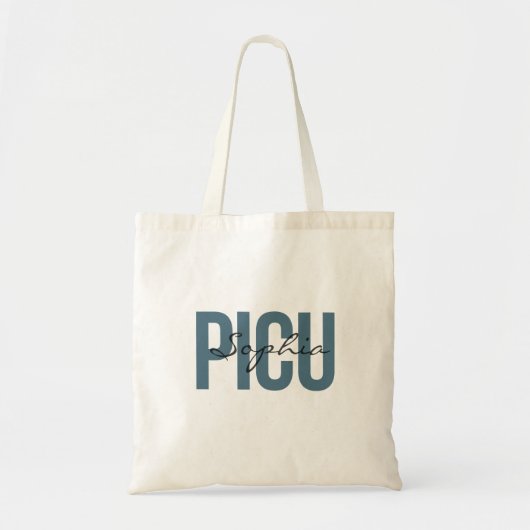 PICU看護師 名前入り太字タイポグラフィー トートバッグ (正面)
