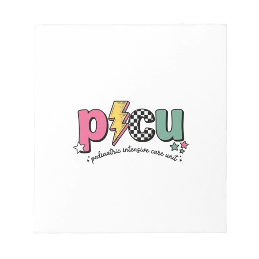 PICU 小児集中治療室 看護師 Tシャツ_1 ノートパッド (正面)