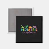 Picu Pediatric Nurse Dinosaurs Peds Nurse  マグネット (正面/裏面)