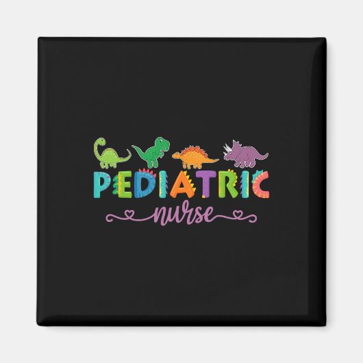 Picu Pediatric Nurse Dinosaurs Peds Nurse  マグネット (正面)