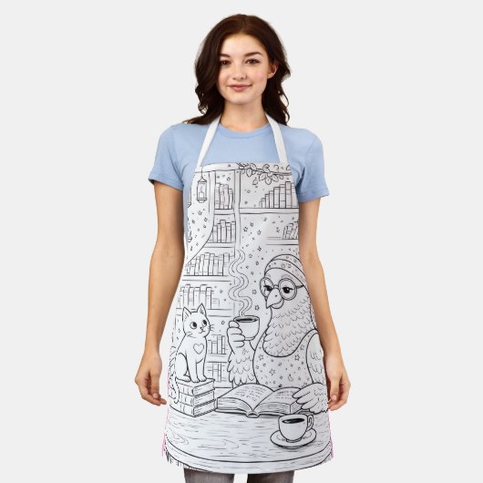 Pidgy and Nova Tea - Colouring Apron エプロン (着用した状態)