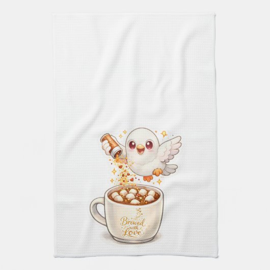 pidgy's coffee glitter v1  キッチンタオル (縦)