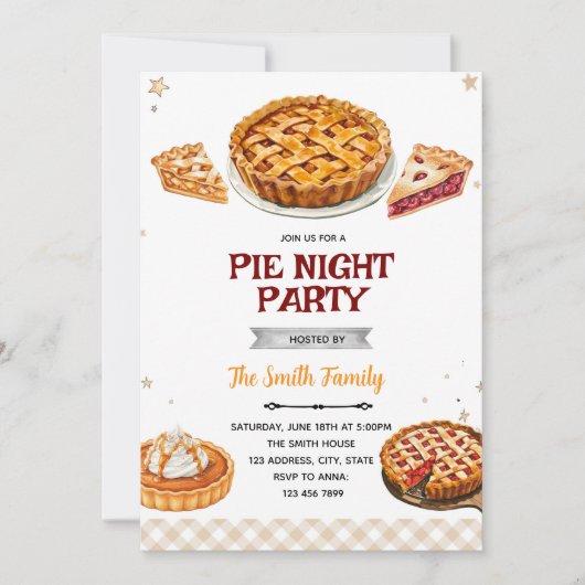 Pie party theme invitation 招待状 (正面)