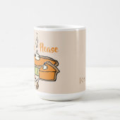 Pie Please Thanssgivingテーマのマグタン背景 コーヒーマグカップ (中央)