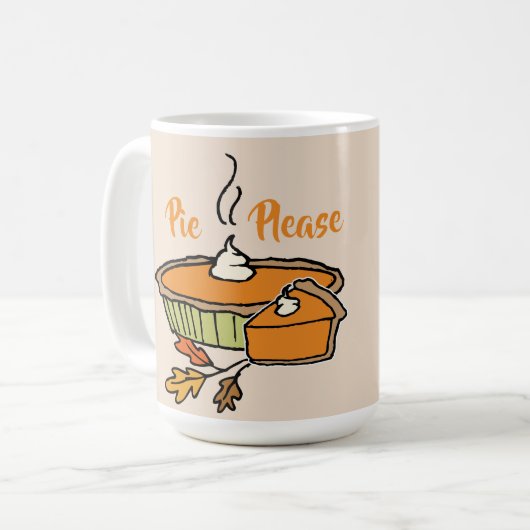 Pie Please Thanssgivingテーマのマグタン背景 コーヒーマグカップ (正面左)