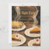 Pie Sharing Night Party Invitation – Sweet & Cozy  招待状 (正面)