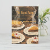 Pie Sharing Night Party Invitation – Sweet & Cozy  招待状 (スタンド正面)