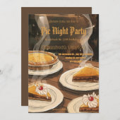 Pie Sharing Night Party Invitation – Sweet & Cozy  招待状 (正面/裏面)
