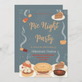 Pie Sharing Night Party Invitation – Sweet & Cozy 招待状 (正面/裏面)