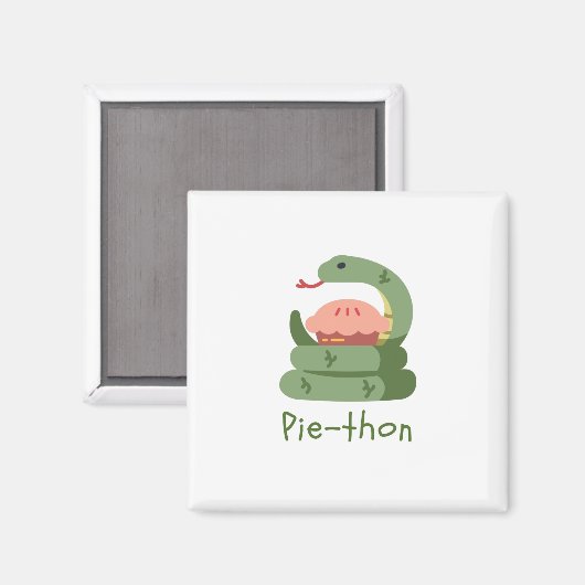 Pie-thon - Python Pun マグネット (正面/裏面)