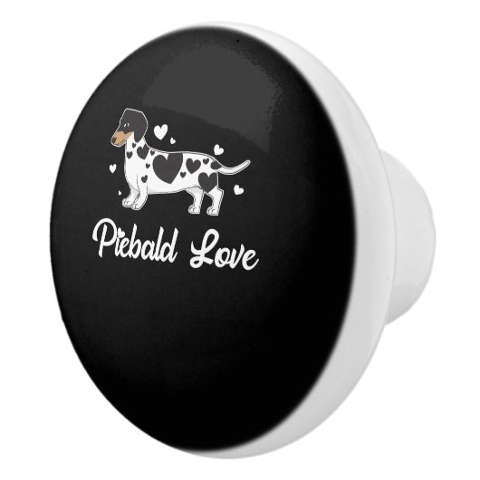 Piebaldのダックスフントの犬のオーナーのギフト セラミックノブ (右)